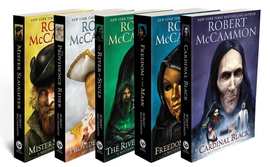 MATTHEW CORBETT 5-VOL. SET: MISTER SLAUGHTER - THE PROVIDENCE RIDER - THE RIVER OF SOULS - FREEDOM OF THE MASK - CARDINAL BLACK (signed)